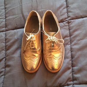 Wanted Rose Gold Oxfords
